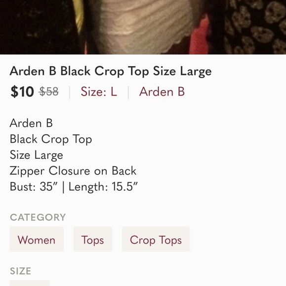 Arden B. Black Crop Top - Picture 4 of 6